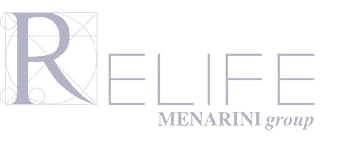 RELIFE MENARINI group logo with stylized R