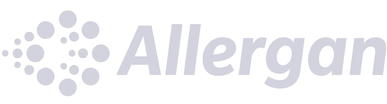 Light grey logo with stylized text and abstract bubble design.